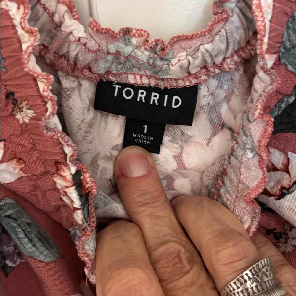torrid Rust Floral Maxi Dress with Tie Waist - Picture 3 of 3
